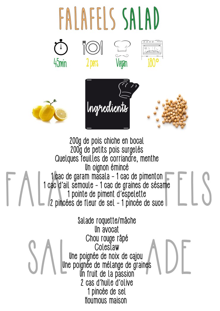 Falafels Salad ingrédients