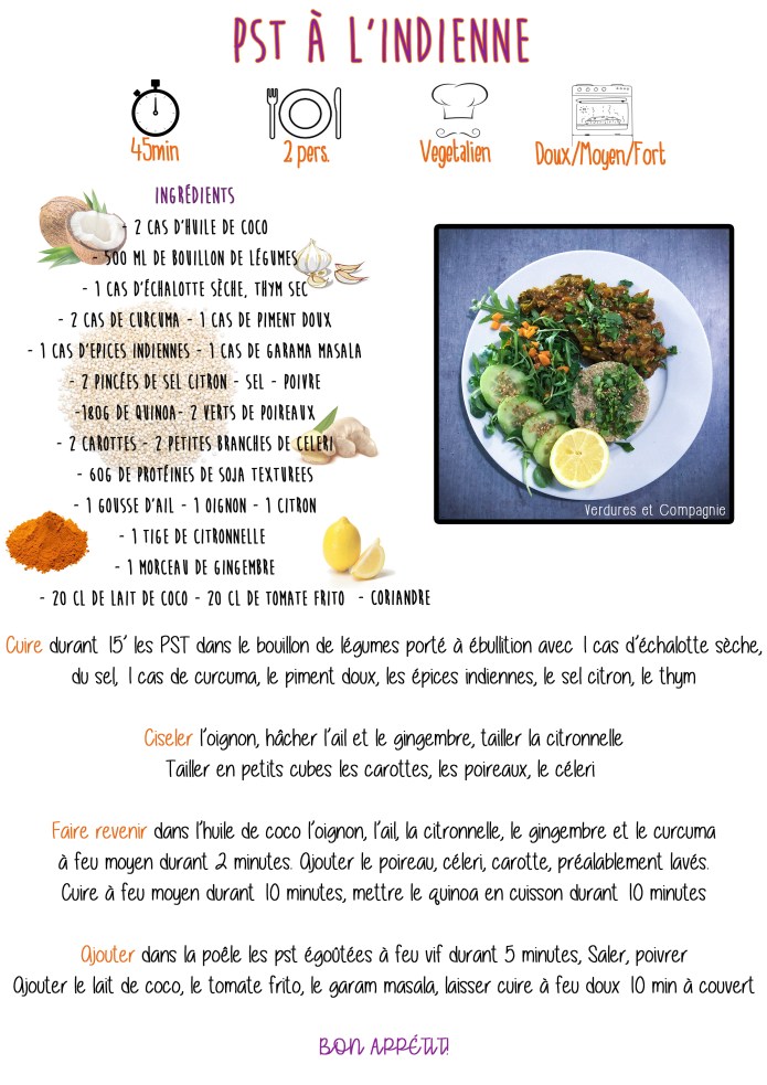 PST à l'indienne recette