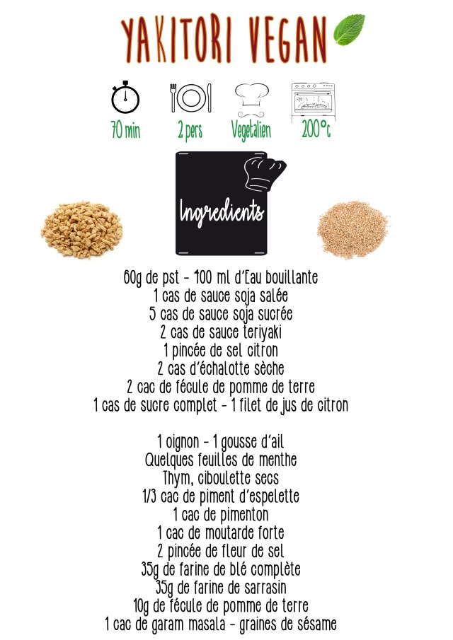 Yakitori vegan ingrédients