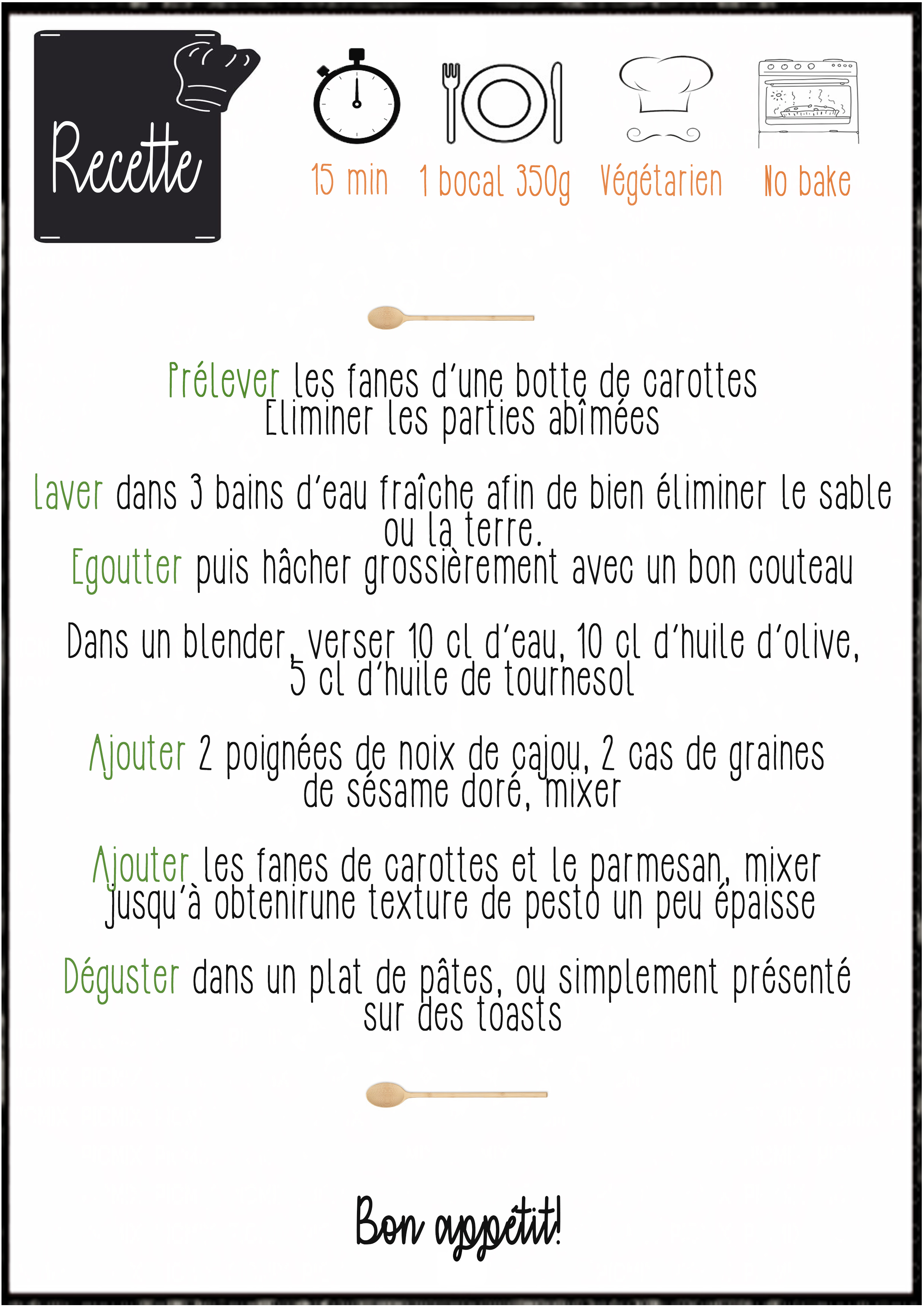 Pesto de fanes de carottes